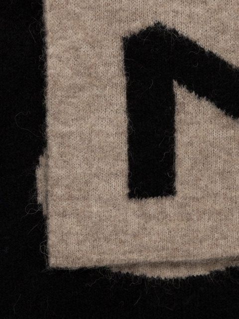 Gestuz szalik wełniany kolor brązowy wzorzysty