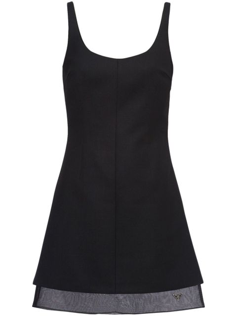 Prada enamel triangle-logo wool dress - Black - zdjęcie produktu nr 1