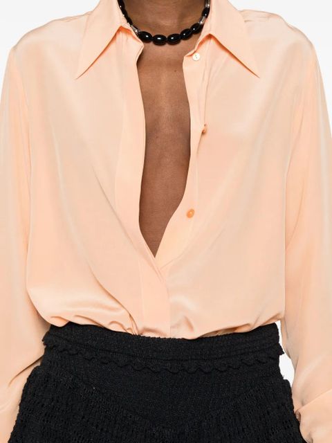 Missoni concealed-fastening long-sleeve blouse - Orange
