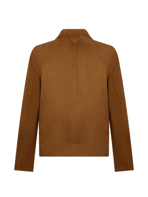 Prada button-fastening leather jacket - Brown - zdjęcie produktu nr 2