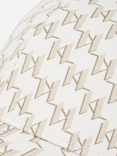 Karl Lagerfeld czapka z daszkiem bawełniana kolor beżowy wzorzysta A2W33016