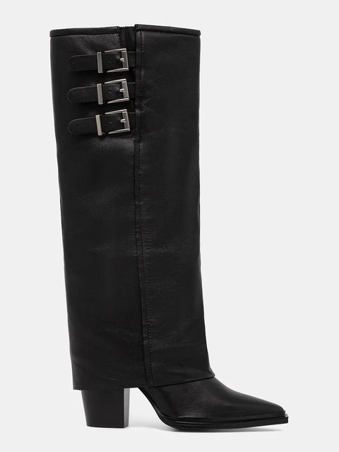 Answear.LAB kozaki skórzane kolor czarny na słupku