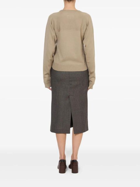 MM6 Maison Margiela crew-neck long-sleeved top - Brown - zdjęcie produktu nr 2