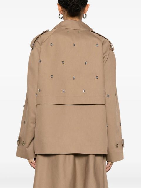 Golden Goose sequin-embellished cropped trench coat - Brown
