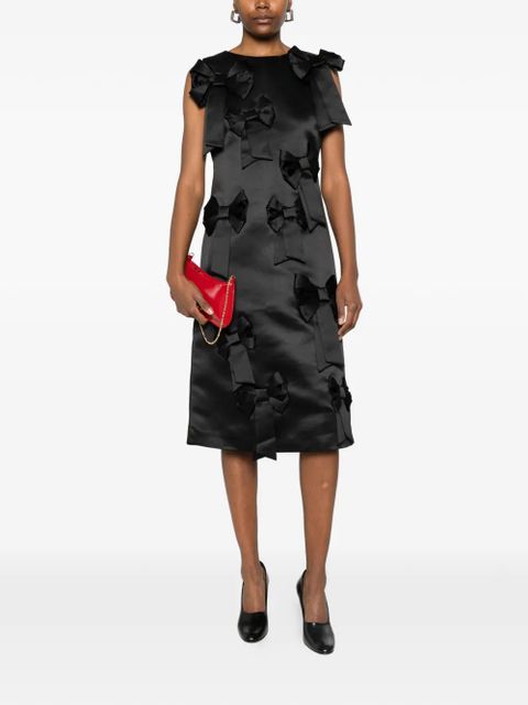 GANNI bow-detail midi dress - Black - zdjęcie produktu nr 2