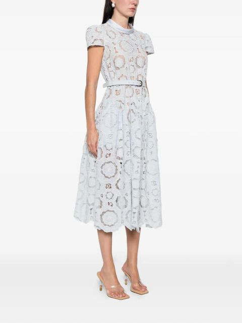 Self-Portrait floral-lace midi dress - Blue - zdjęcie produktu nr 2