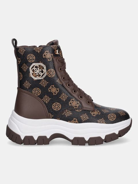 Guess botki BENZON damskie kolor brązowy na platformie FLFBNZ FAL12 - zdjęcie produktu nr 2