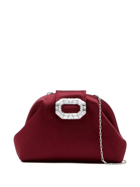 Amina Muaddi Camelia jewel-embellished satin clutch bag - Red - zdjęcie produktu nr 1