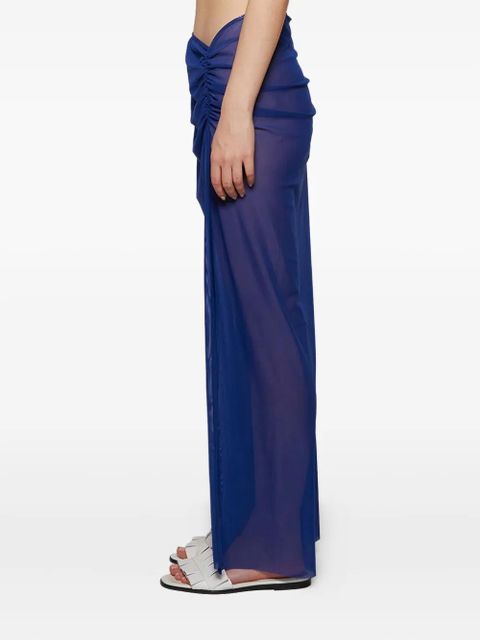 Bond-eye Claudia mesh draped maxi skirt - Blue