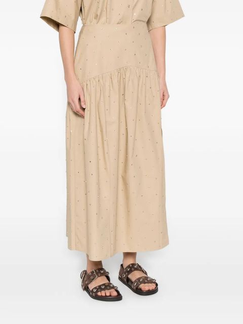 SANDRO embellished A-line skirt - Neutrals