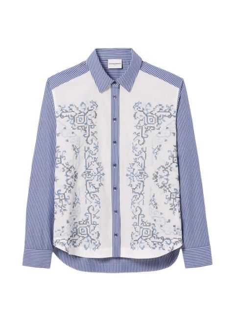 Claudie Pierlot striped embroidered shirt - Blue - zdjęcie produktu nr 1