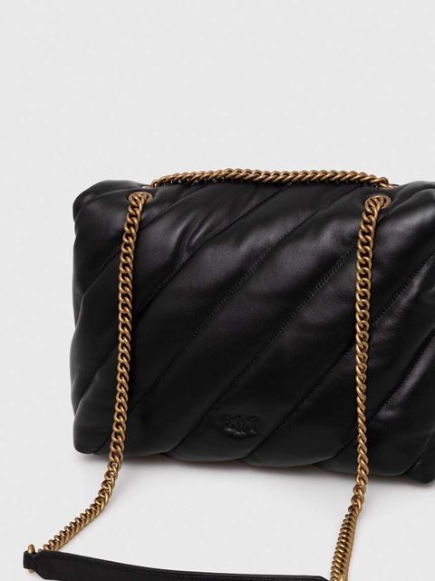 Pinko torebka skórzana kolor czarny 100037.A0F2