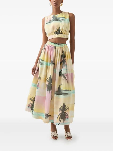 Aje NICOLETTE printed maxi skirt - Yellow - zdjęcie produktu nr 2
