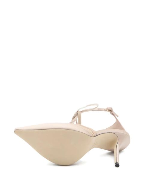 Jimmy Choo Afia crystal T-strap pumps - Neutrals