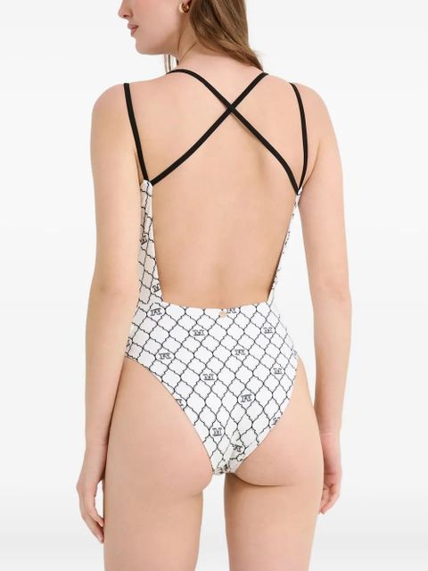 Max Mara monogram Cora swimsuit - White