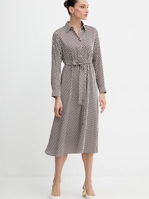 Marella sukienka Emme by Marella kolor bordowy midi rozkloszowana 2525226101200 - zdjęcie produktu nr 2