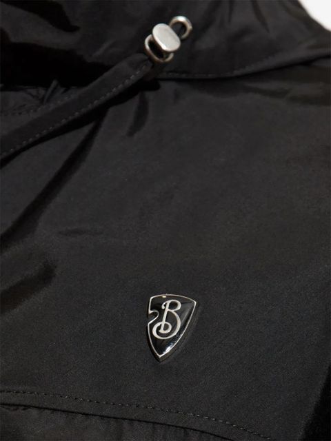 Burberry logo-plaque coat - Black