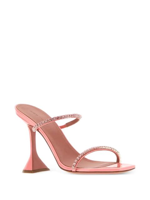Amina Muaddi Gilda 70 crystal-embellished mules - Pink - zdjęcie produktu nr 2