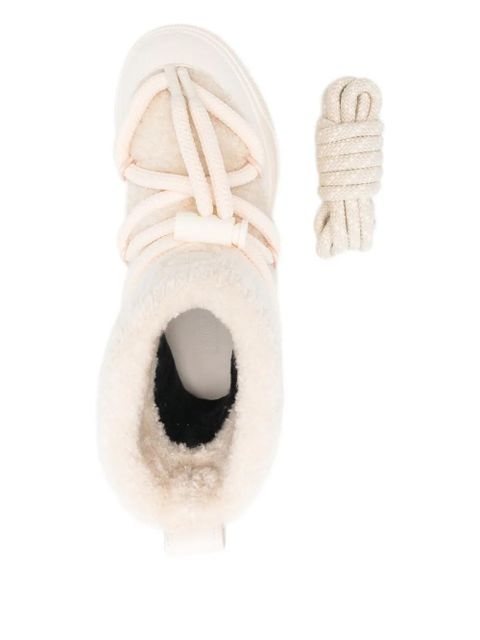 Moncler 42mm shearling lace-up snow boots - Neutrals