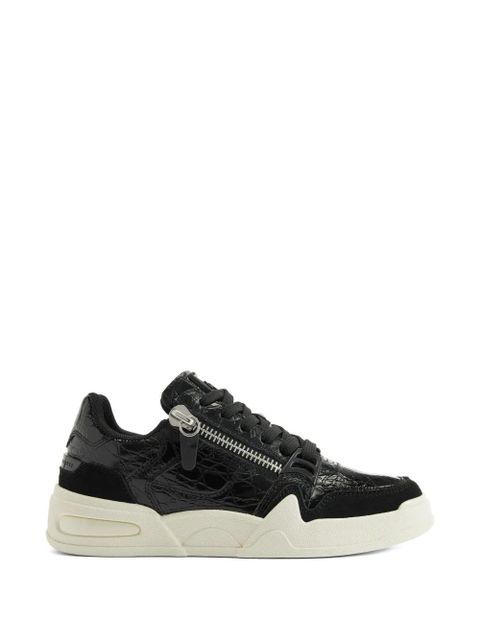 Giuseppe Zanotti crocodile print zip trainers - Black - zdjęcie produktu nr 1