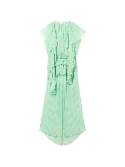Blumarine ruffled pleated dress - Green - zdjęcie produktu nr 1