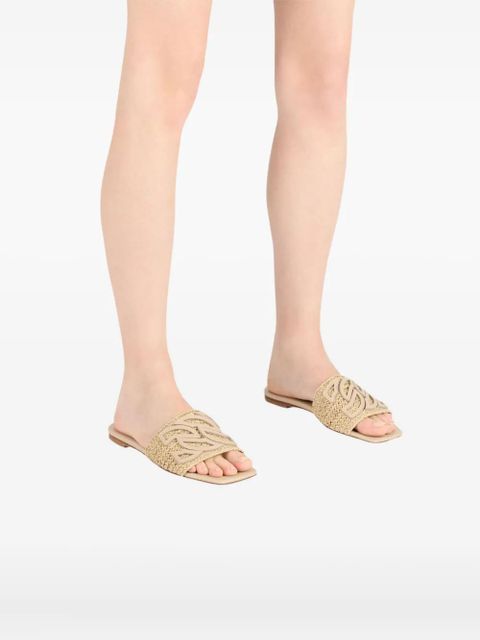 Casadei woven-strap flat sandals - Neutrals