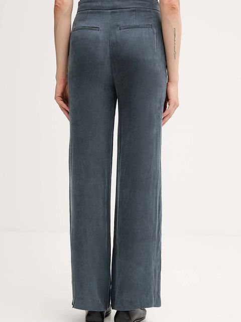 Hoss Intropia spodnie damskie kolor granatowy proste high waist 6542832