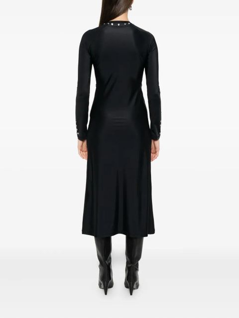 Coperni metallic-embellished long-sleeve dress - Black