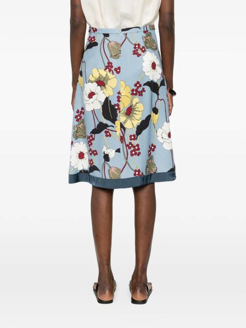 Marni floral-print midi skirt - Blue