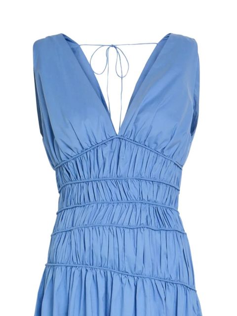 Faithfull the Brand Saja gathered V-neck maxi dress - Blue - zdjęcie produktu nr 2