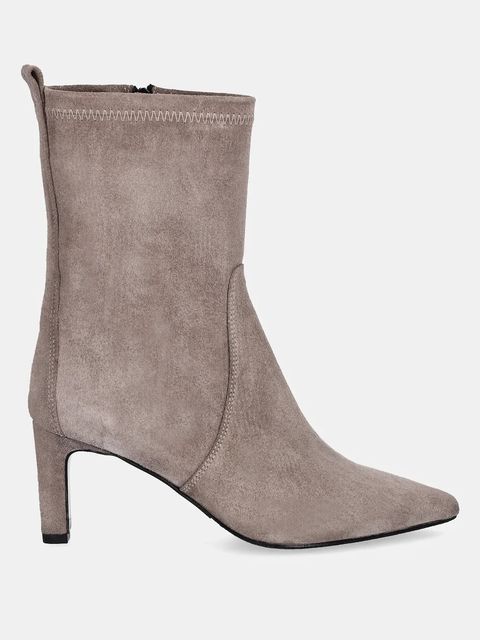 Answear.LAB botki zamszowe kolor szary na słupku