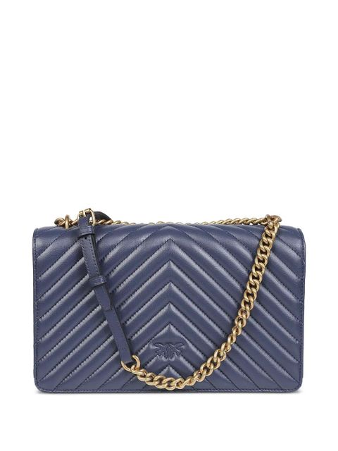PINKO chevron-pattern chain-strap shoulder bag - Blue