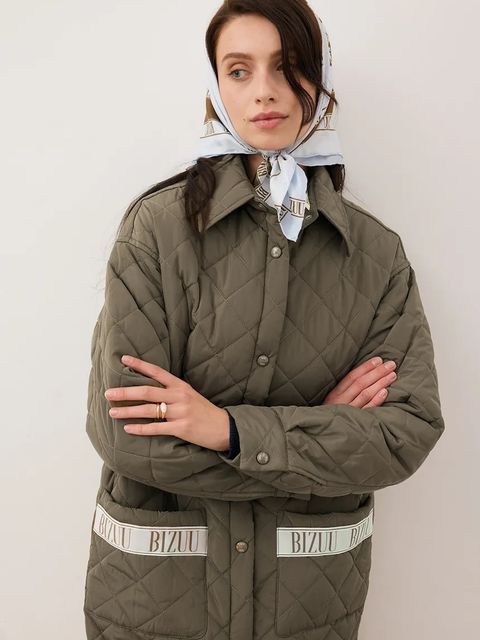 Bizuu kurtka MAREVIA kolor zielony przejściowa oversize MAREVIA KHAKI