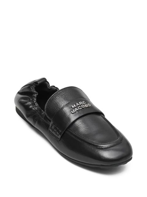 Marc Jacobs logo-plaque leather loafers - Black