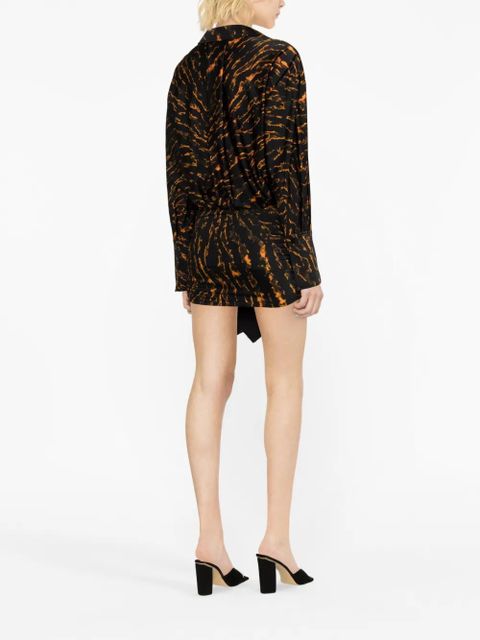 The Attico abstract-patterned shirt dress - Black - zdjęcie produktu nr 2