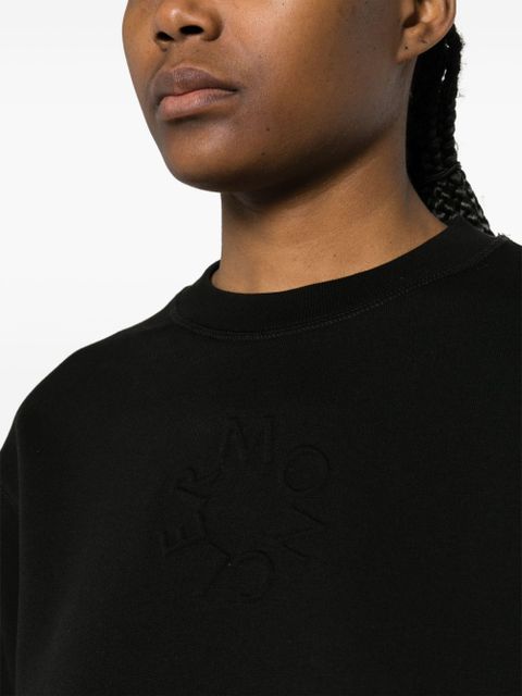 Moncler embossed-logo cotton sweatshirt - Black
