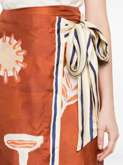 ALEMAIS printed midi skirt - Brown