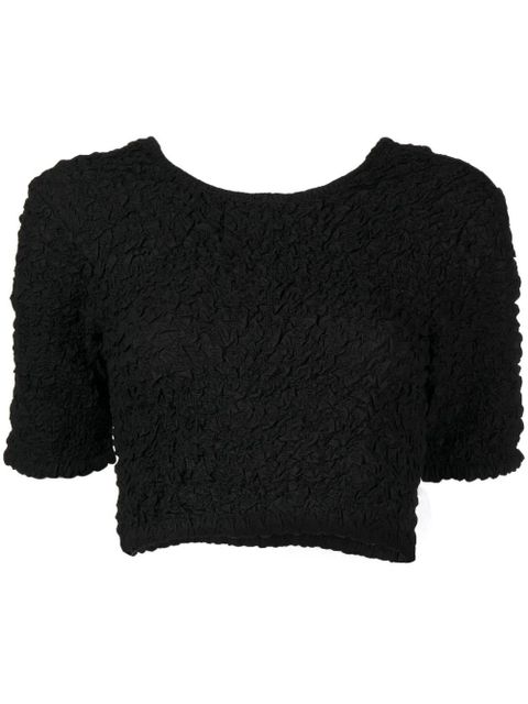 GANNI shortsleeved cotton crop top - Black - zdjęcie produktu nr 1