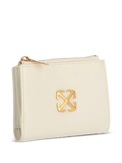 Off-White Jitney logo-plaque zipped wallet - Neutrals