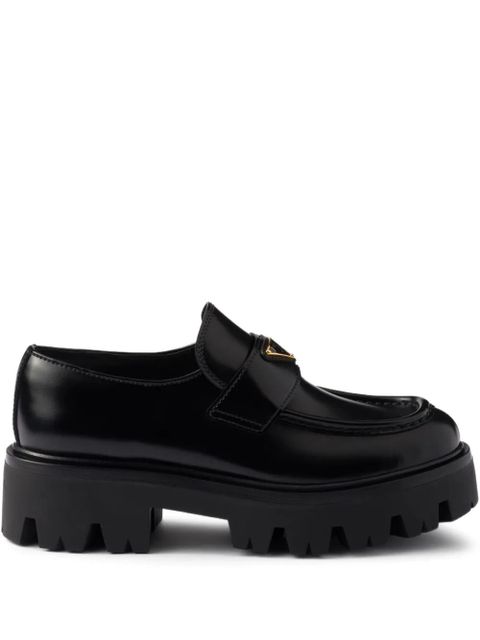 Prada triangle-logo platform loafers - Black - zdjęcie produktu nr 1