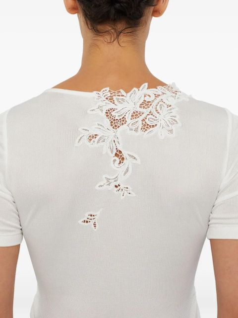 Christopher Esber lace-trim T-shirt - White