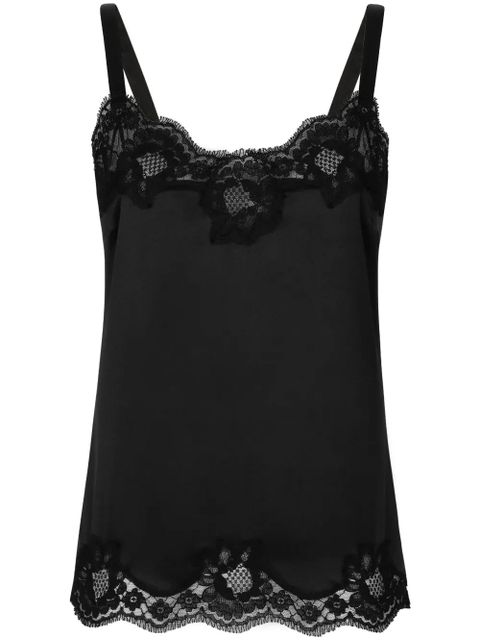 Dolce & Gabbana lace-trim cami top - Black - zdjęcie produktu nr 1