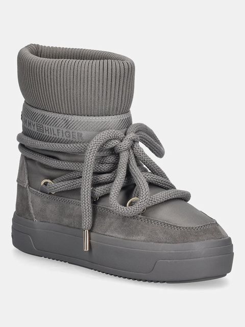 Tommy Hilfiger śniegowce LOGOTAPE SNOWBOOT WARM kolor szary FW0FW08998 - zdjęcie produktu nr 1