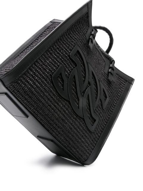 Casadei Beaurivage raffia tote bag - Black