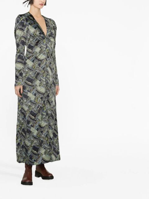 GANNI paisley-print maxi dress - Green