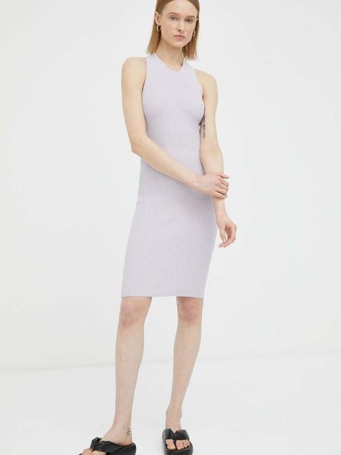 Remain sukienka kolor fioletowy mini dopasowana