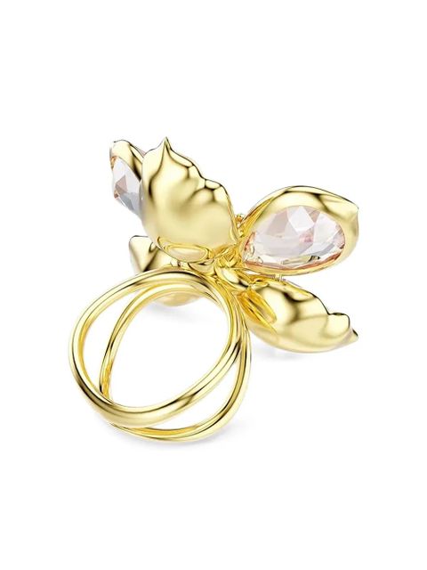 Swarovski Idyllia flower-motif ring - Gold