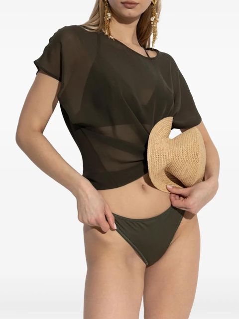 Balmain logo-embroidered T-shirt - Green - zdjęcie produktu nr 2