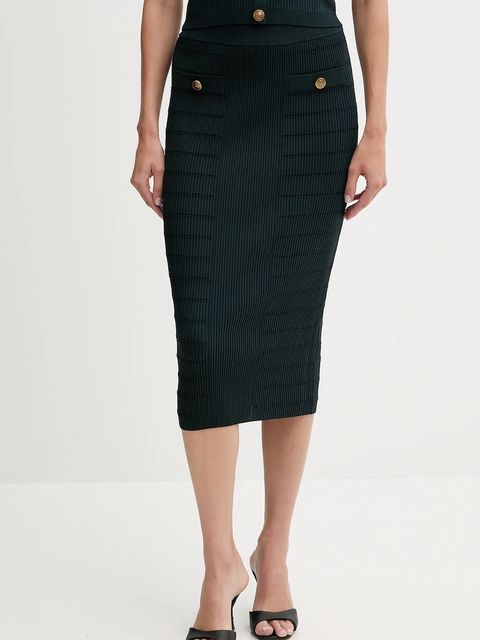 Guess spódnica EVANGELINE kolor zielony midi ołówkowa W5YD66 Z0130 - zdjęcie produktu nr 1