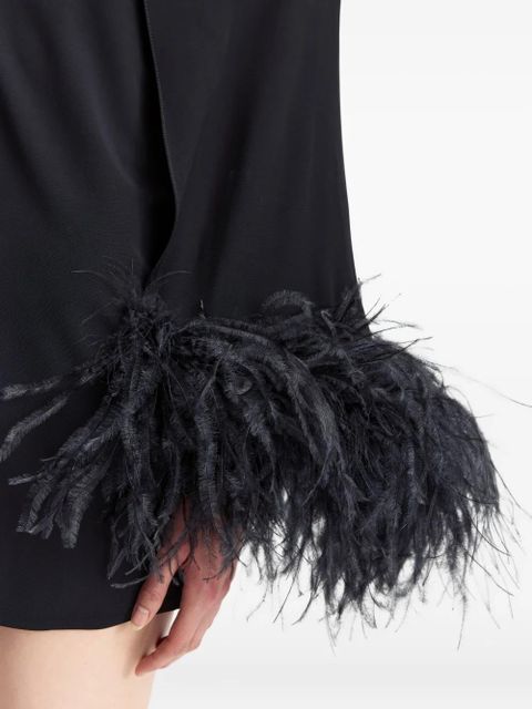16Arlington feather trim mini dress - Black